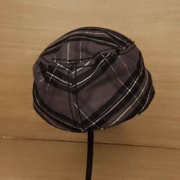 Broner Grey Black Plaid Cadet Style Hat Cap - Picture 4 of 6
